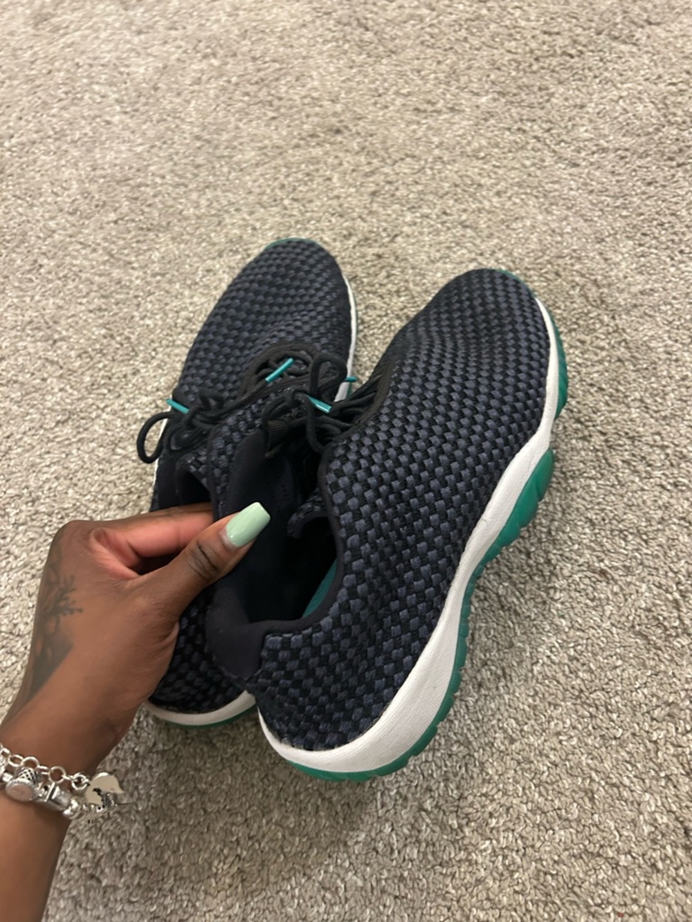 Nike Air Jordan Future Low GG Black Retro Teal RARE size 9Y - Picture 5 of 6